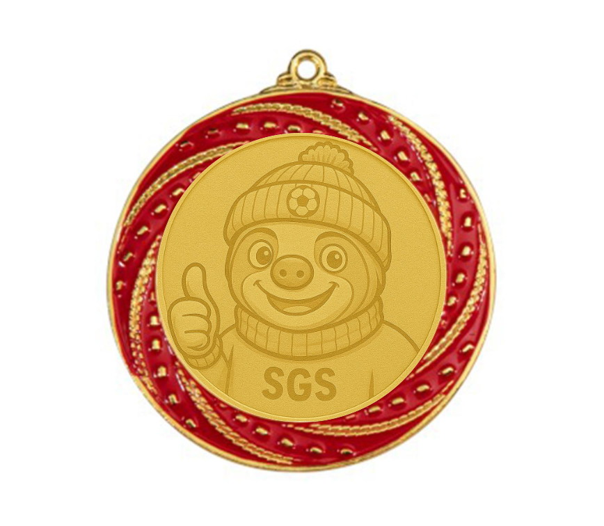 Medaille 9316 Ø 70 mm - 70 mm / Gold/Rot