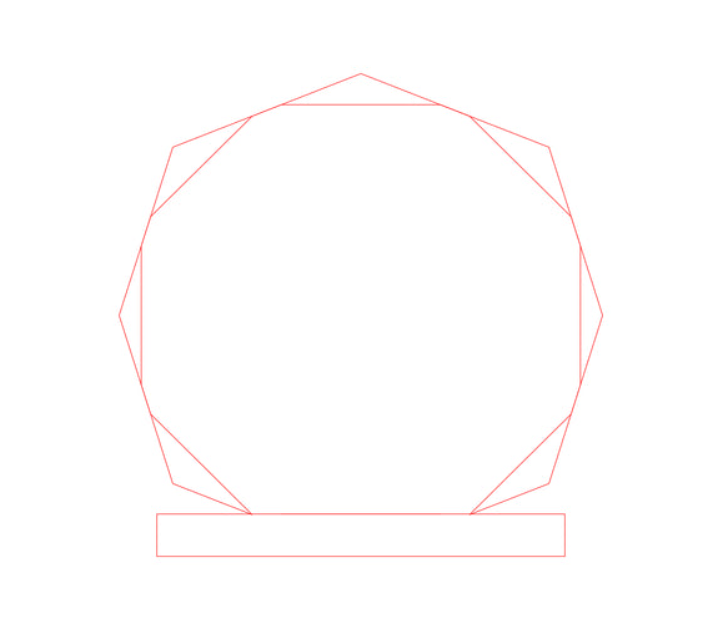 Acryl-Serie Achteck 3359 - Transparent / 22 cm