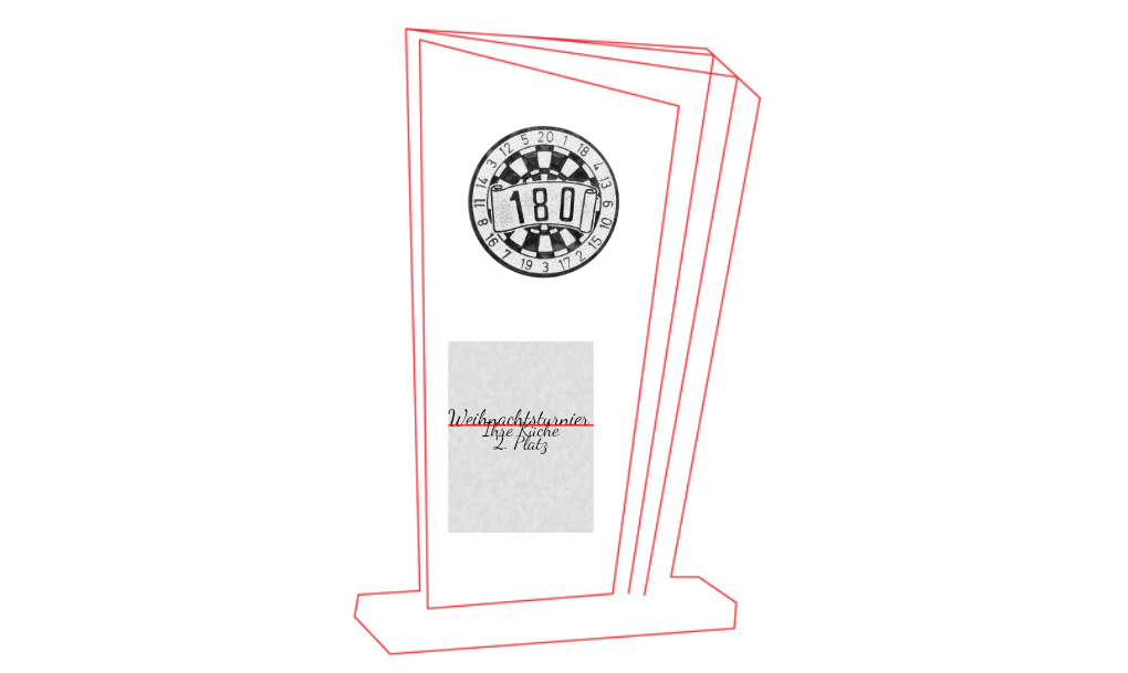 Glas Pokal 172-4-L - 21 cm Silber / Laser-Gravur