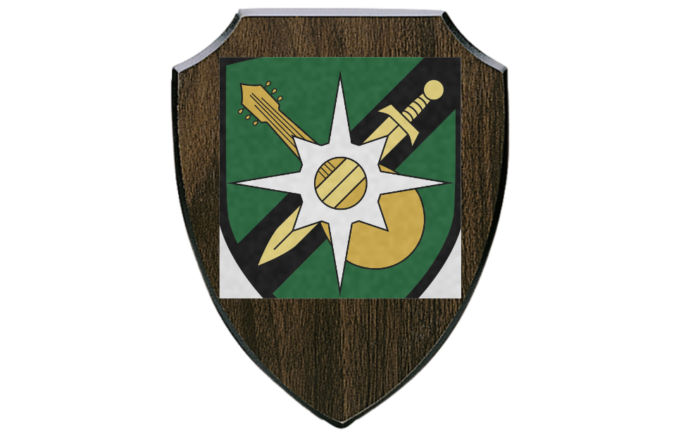 Holztafel Wappen H7 - Farbdruck - Braun / 130x160 mm