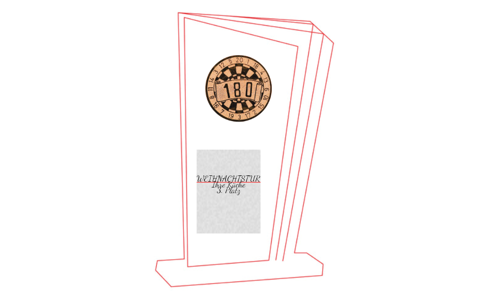 Glas Pokal 172-4-L - 19 cm Bronze / Laser-Gravur