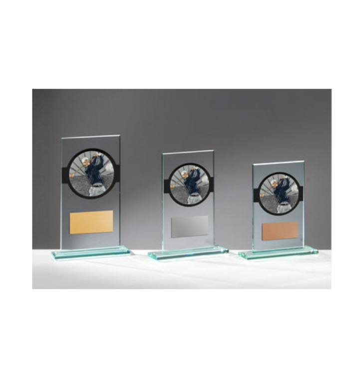 Glas Pokal Golf FG022 - 17 cm / Transparent Schwarz