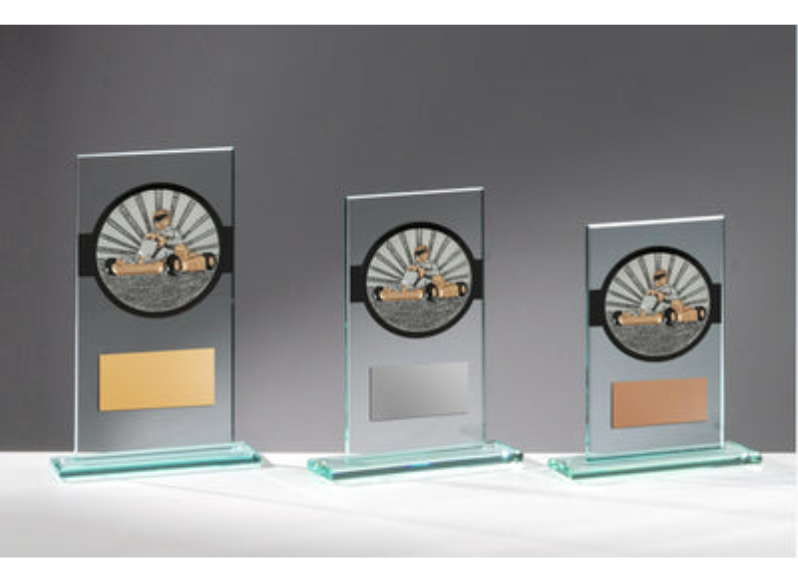 Glas Pokal Kart FG035 - Transparent Schwarz / 17 cm