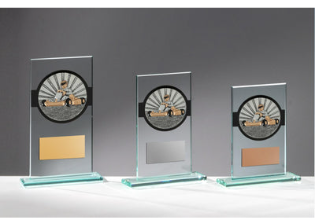 Glas Pokal Kart FG035 - Transparent Schwarz / 15 cm