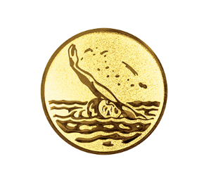 Glastrophäe 136-0 Schild & Emblem - Blau Spiegelglas / 15 cm