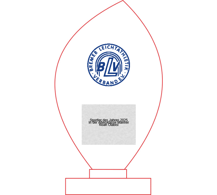 Glas Trophäe 166-5-L - transparent / 23 cm / Laser-Gravur