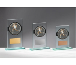 Glas Pokal Laufen Männer FG030 - Transparent Schwarz / 19 cm