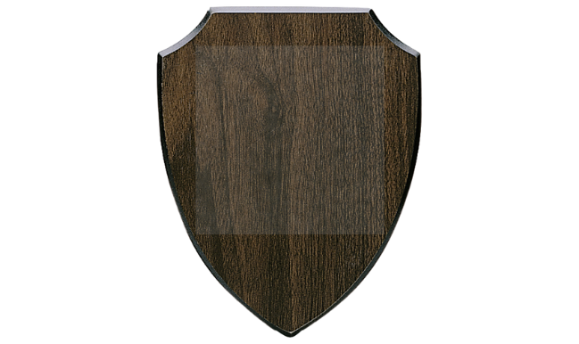 Holztafel Wappen H7 - Farbdruck - Braun / 130x160 mm