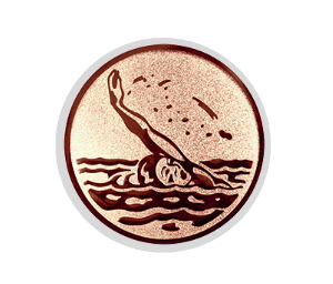 Glastrophäe 136-0 Schild & Emblem - Blau Spiegelglas / 15 cm