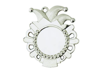 Karnevals Medaille D54-S - Silber / 50x56x2mm