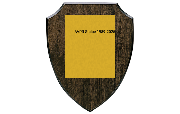 Holztafel Wappen H7 - mit Farbdruck auf Aluplatte - Brau / 130x160 mm