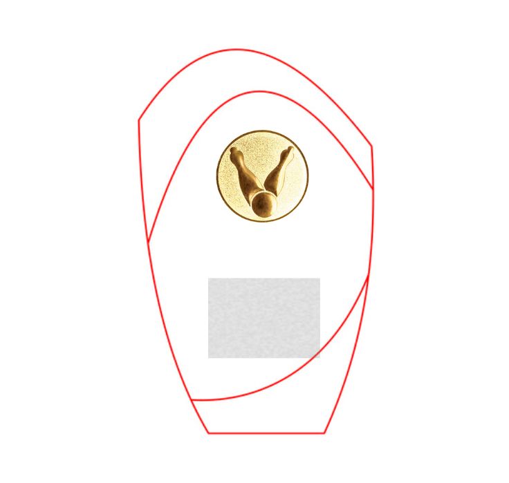 Glas Pokal Rot W55-L - Rot/Transparent / 18.5 cm