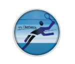 Glas Ständer W19x Schild & Emblem - 21.5 cm / Auswahl Weiß