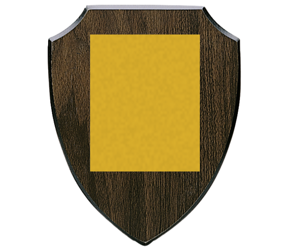 Holztafel Wappen H7 - mit Farbdruck auf Aluplatte - Brau / 200x255 mm