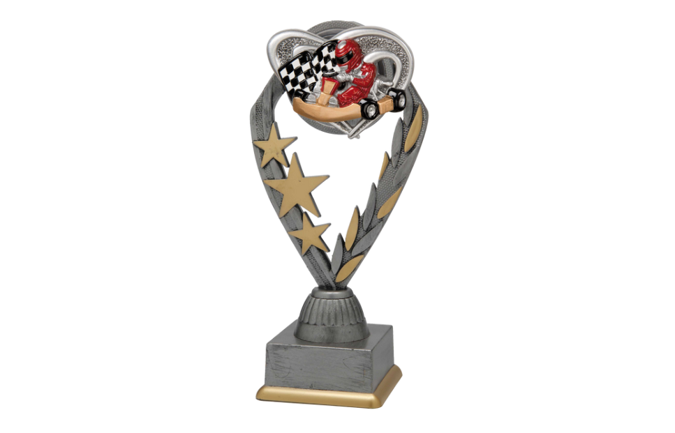 Kart Pokal PFS_029 - 19.5 cm / Silber Mehrfarbig