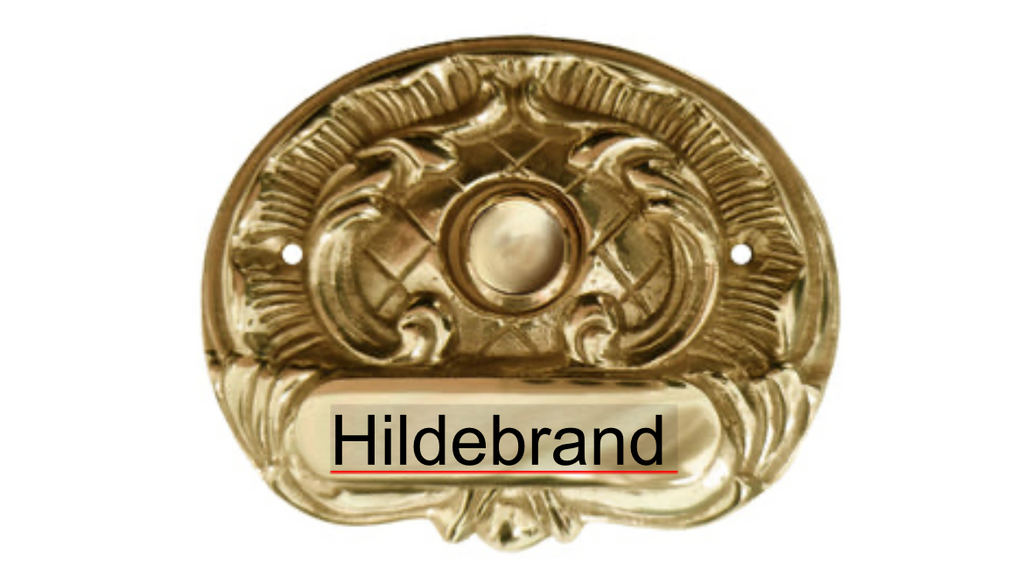 Klingelschild antik Messing poliert - Gold / 95x75mm