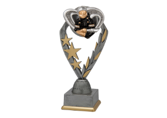 Feuerwehr Pokal PFS_028 - 22.5 cm / Silber Mehrfarbig