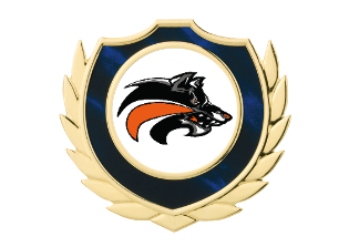 Holztafel Wappen H7 Schild & Emblem - Blau / Braun / Gold / 150x185 mm