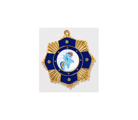 Medaille 9190 Ø 65mm - gold blau / 65 mm