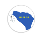 Glas Pokal 8805 blau Schild & Emblem - Silber Blau / 20 cm