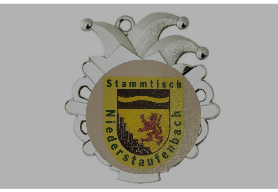 Karnevals Medaille D54-S - Silber / 50x56x2mm