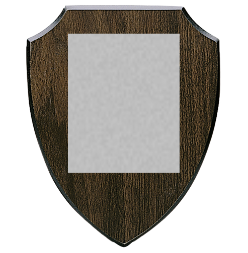 Holztafel Wappen H7 - mit Farbdruck auf Aluplatte - Brau / 130x160 mm