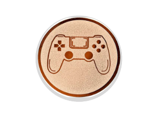 Glas Pokal 8805 blau Schild & Emblem - Silber Blau / 16 cm