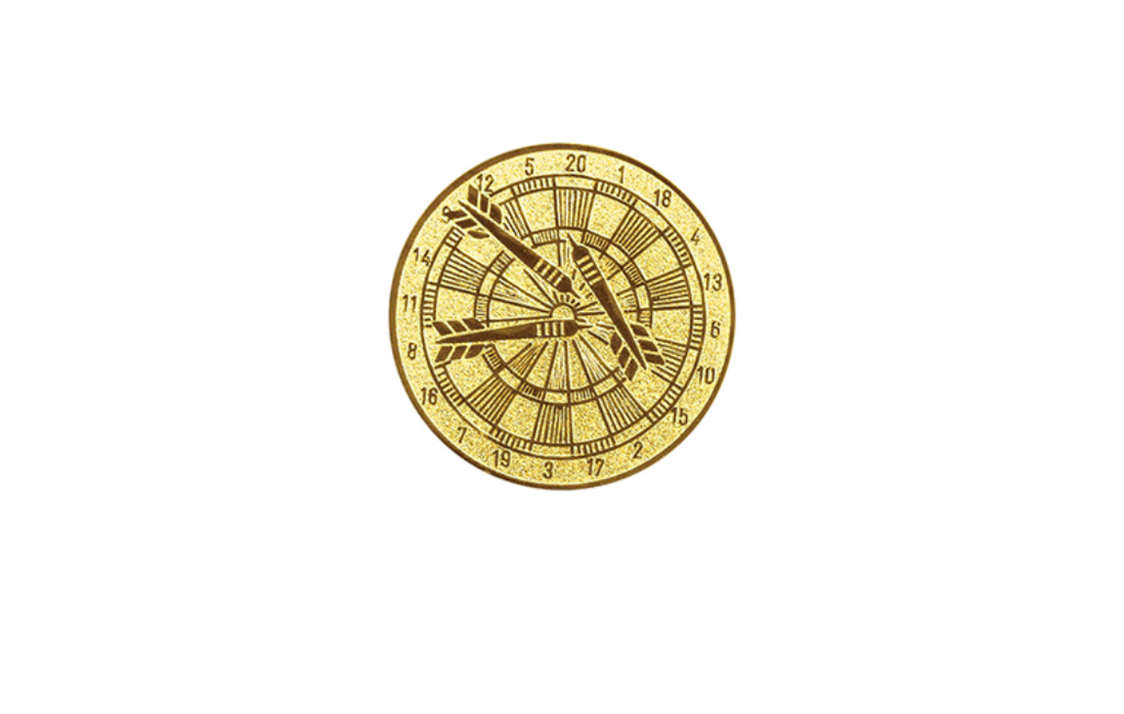 Holztafel Wappen H7 Schild & Emblem - Blau / Braun / Gold / 200x255 mm