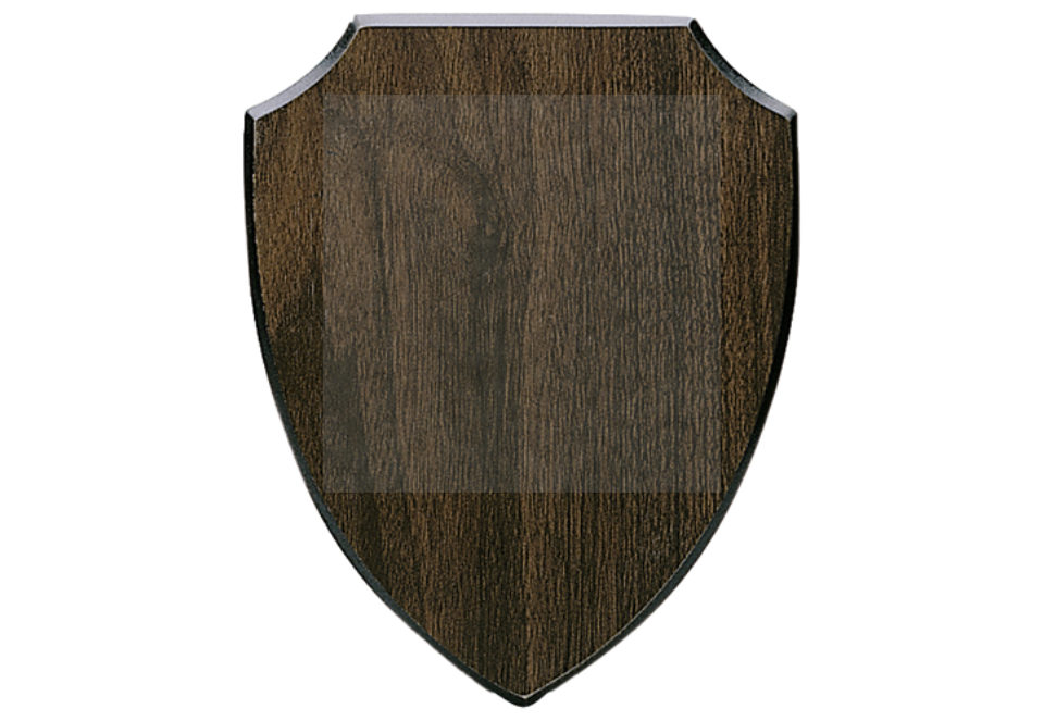 Holztafel Wappen H7 - Farbdruck - Braun / 200x255 mm