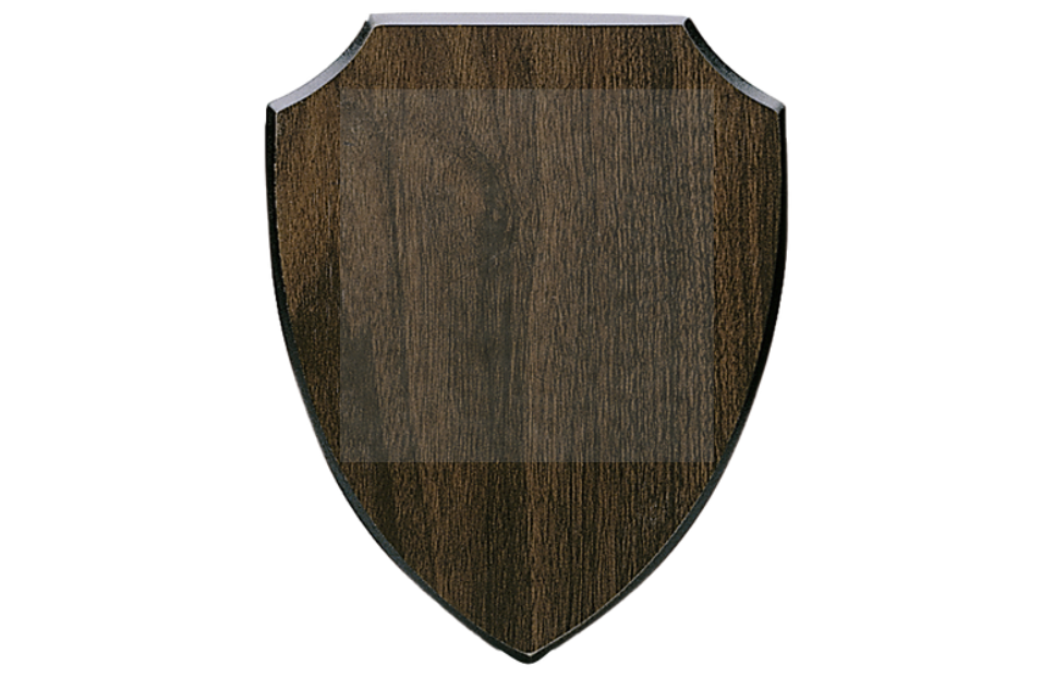 Holztafel Wappen H7 - Farbdruck - Braun / 130x160 mm