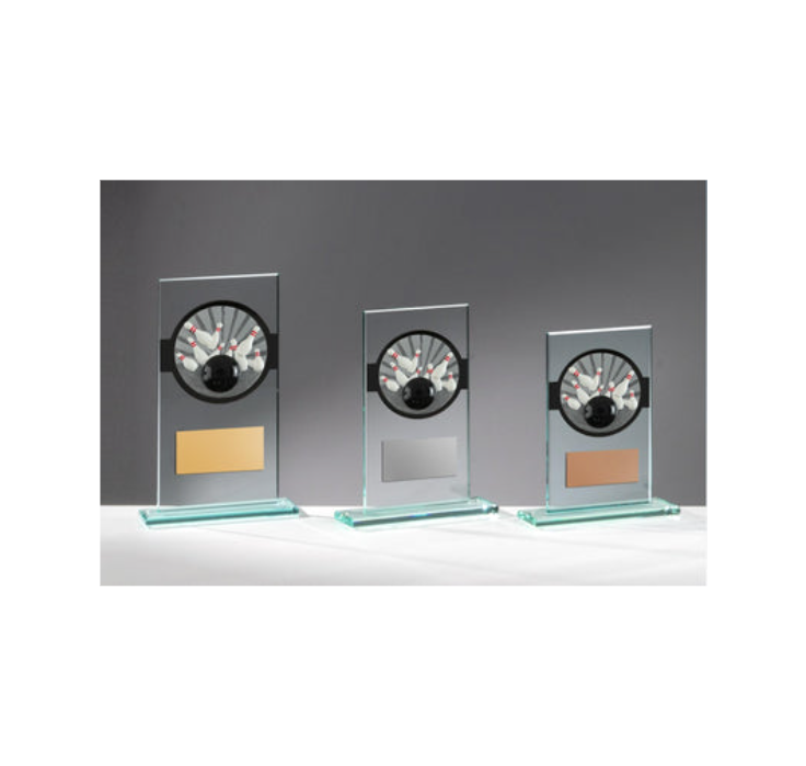 Glas Pokal Bowling FG006 - Transparent Schwarz / 19 cm