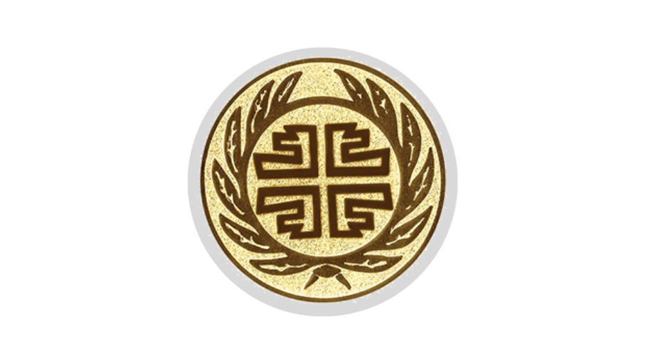 Glastrophäe 136-4 Schild & Emblem - 18 cm / Blau