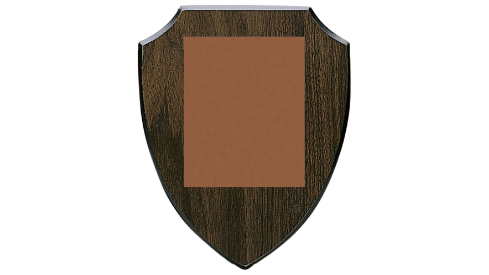 Holztafel Wappen H7 - mit Farbdruck auf Aluplatte - Brau / 200x255 mm