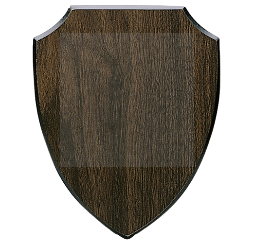 Holztafel Wappen H7 - Farbdruck - Braun / 150x185 mm