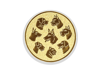 Glas Pokal 8805 blau Schild & Emblem - Silber Blau / 16 cm