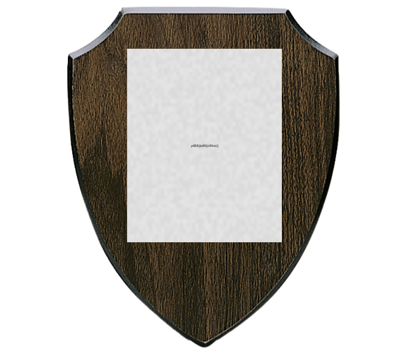 Holztafel Wappen H7 - mit Farbdruck auf Aluplatte - Brau / 180x225 mm