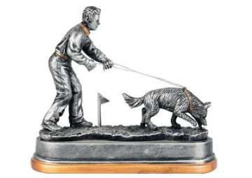 3D Pokal Hundeführer - 18 cm / Schwarz Grau