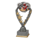 Kart Pokal PFS_029 - 21 cm / Silber Mehrfarbig