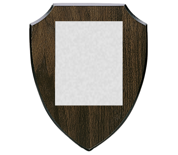 Holztafel Wappen H7 - mit Farbdruck auf Aluplatte - Brau / 150x185 mm