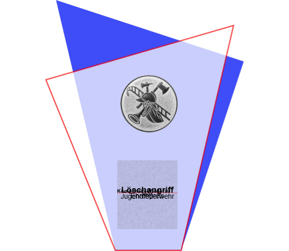 Glas Pokal Blau GL.051-L oder Rot GL.052-L - Blau / 21.5 cm / Laser-Gravur