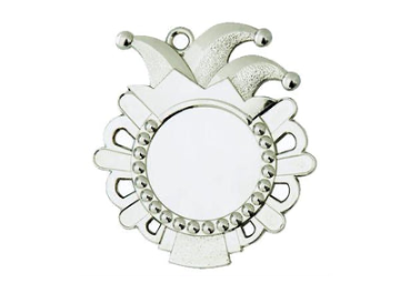 Karnevals Medaille D54-S - Silber / 50x56x2mm