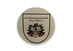 Glas Ständer W19x Schild & Emblem - 19.5 cm / Auswahl Weiß