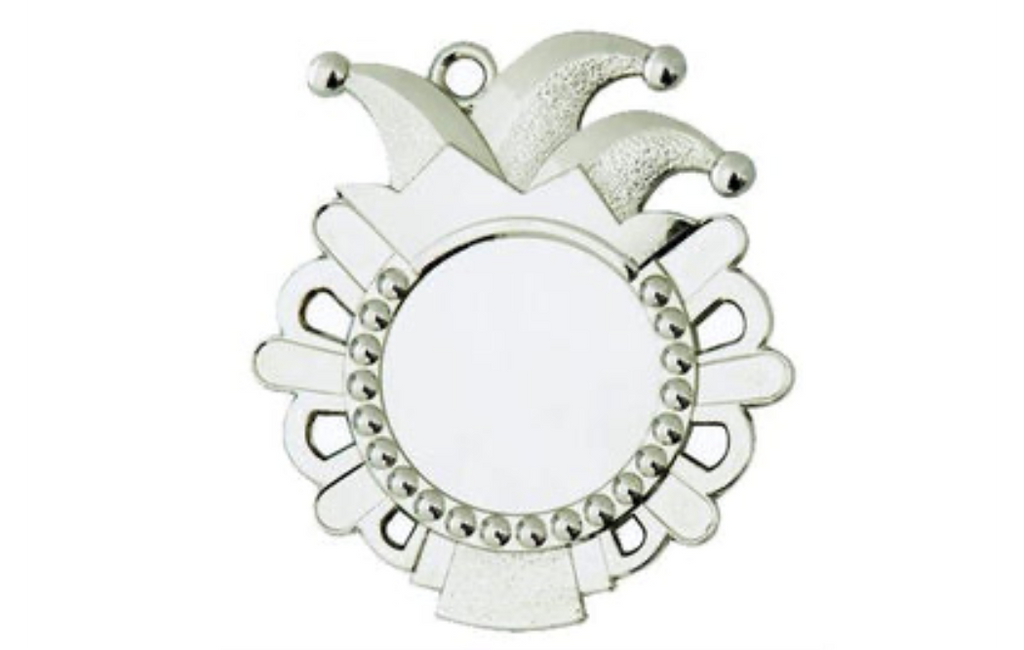 Karnevals Medaille D54-S - Silber / 50x56x2mm