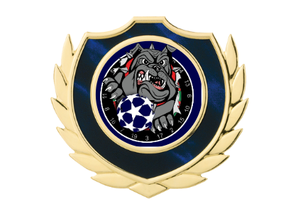 Holztafel Wappen H7 Schild & Emblem - Blau / Braun / Gold / 200x255 mm