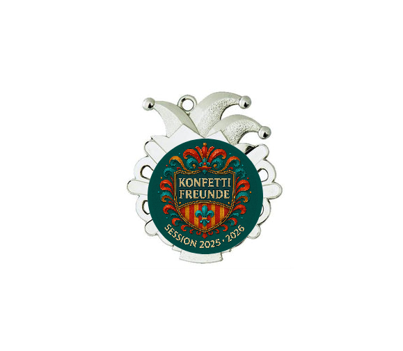 Karnevals Medaille D54-S - Silber / 50x56x2mm