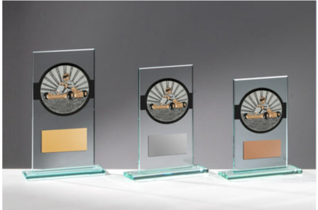 Glas Pokal Kart FG035 - Transparent Schwarz / 19 cm