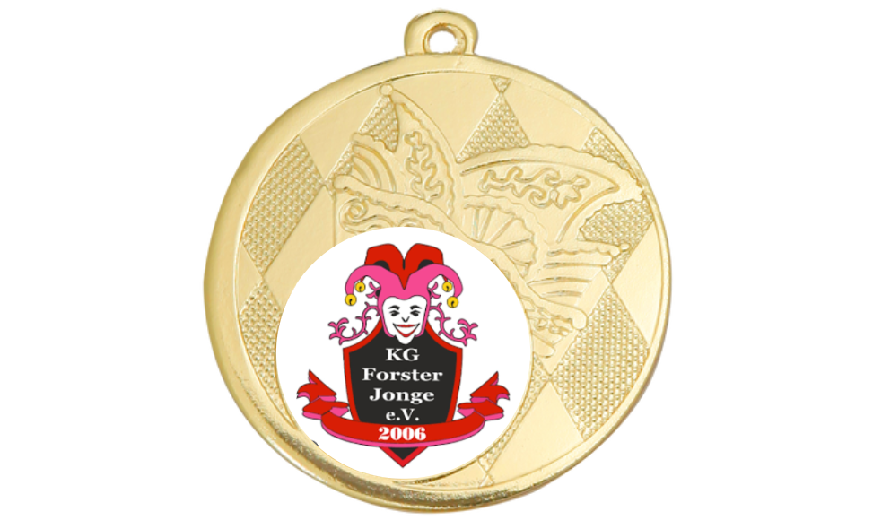 Karnevals Medaille D121 - 50 mm / Gold