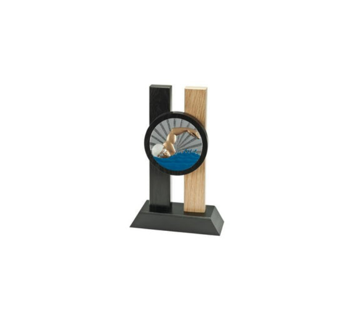 Holz Pokal Schwimmen FG008 - 23 cm / Braun