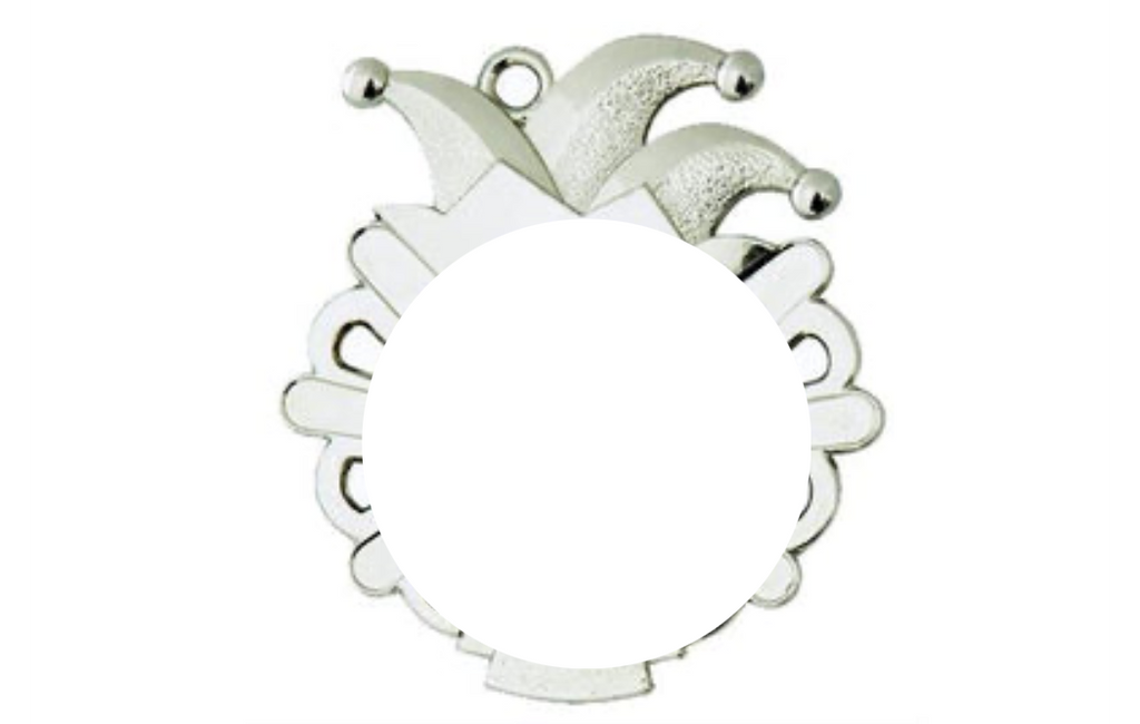 Karnevals Medaille D54-S - Silber / 50x56x2mm