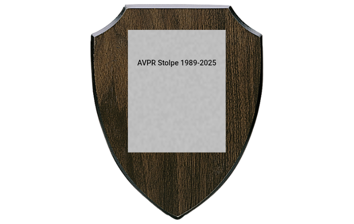 Holztafel Wappen H7 - mit Farbdruck auf Aluplatte - Brau / 150x185 mm